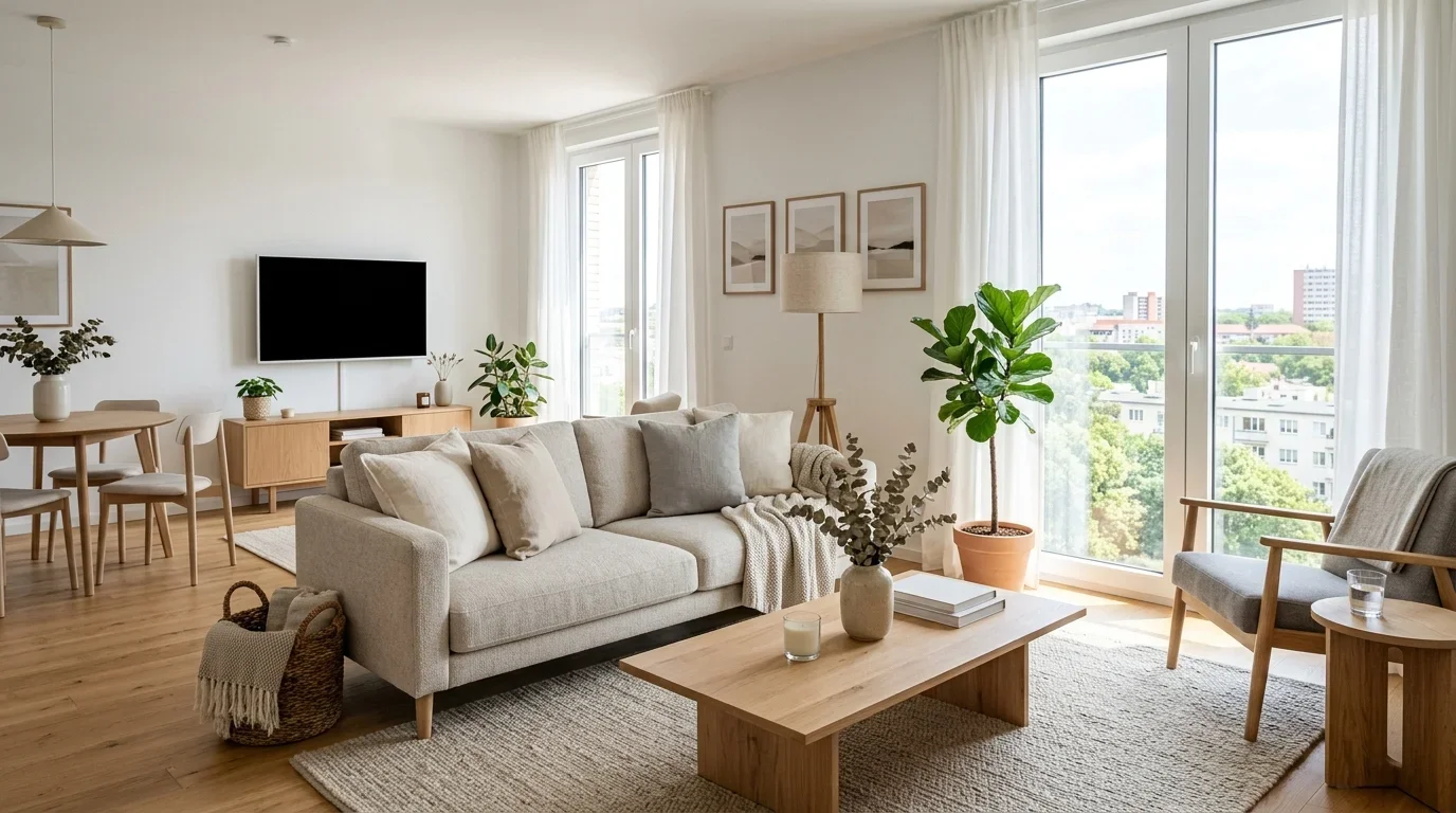 Illustration of a modern apartment living area