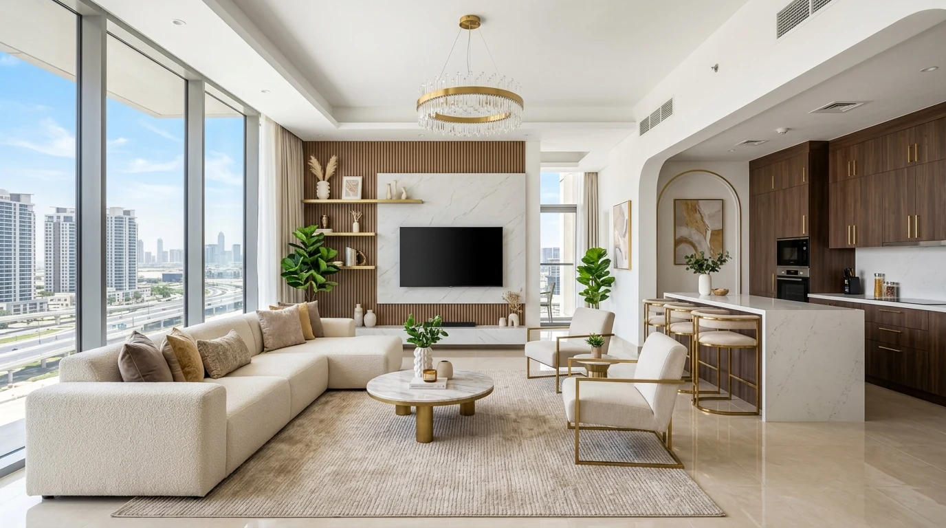 Modern apartment interior in Dubai South, Dubai